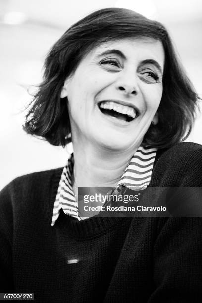 Author Ines De La Fressange during the presentaion of her book 'Parisian Chic Look Book: What Should I Wear Today?' at the Galleria Carla Sozzani on...