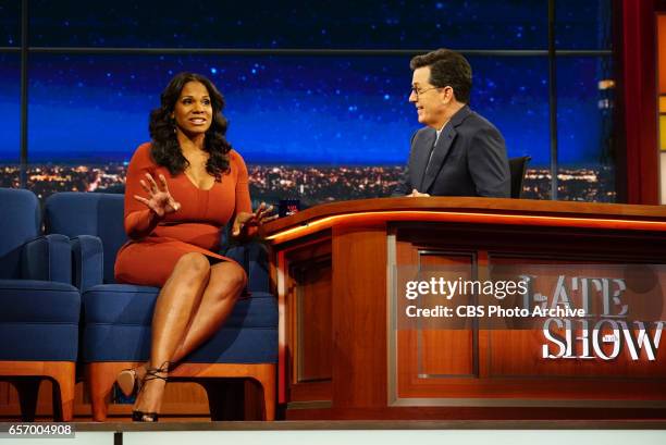 The Late Show with Stephen Colbert on Monday, March 20, 2017 with guest Audra McDonald