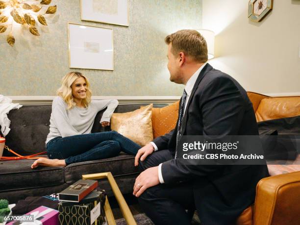 The Late Late Show with James Corden airing Tuesday, March 21 with guests Allison Williams, Darren Criss, and The Band Perry. Pictured: Allison...