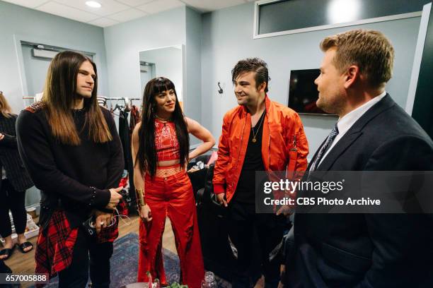 The Late Late Show with James Corden airing Tuesday, March 21 with guests Allison Williams, Darren Criss, and The Band Perry. Pictured: The Band...