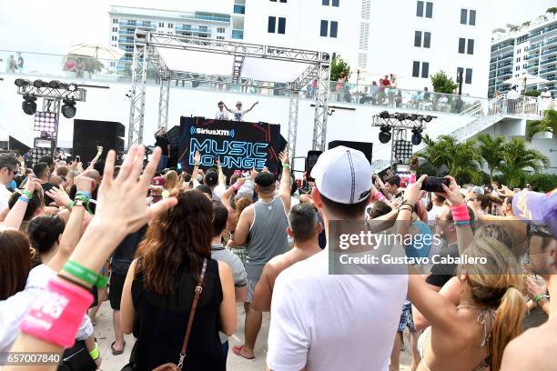 Above and Beyond performs at the SiriusXM Music Lounge at 1 Hotel South Beach on March 23, 2017 in Miami, Florida.