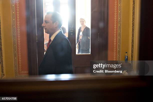 Reince Priebus, White House chief of staff, walks towards the office of U.S. House Speaker Paul Ryan, a Republican from Wisconsin, at the U.S....