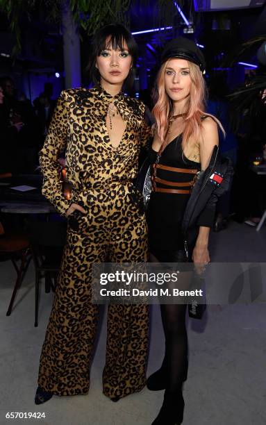 Betty Bachz and Mary Charteris attend the Mercedes-Benz #mbcollective launch party with M.I.A & Tommy Genesis at 180 The Strand on March 23, 2017 in...