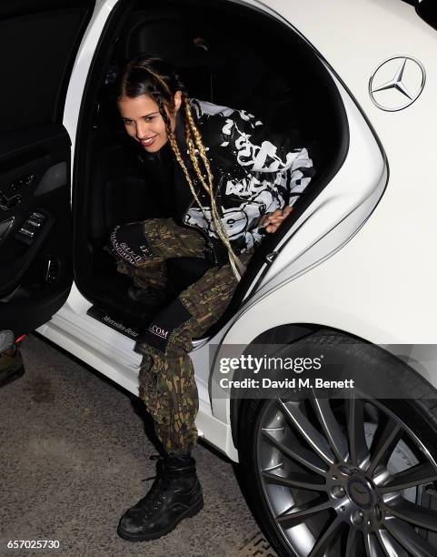 Tommy Genesis attends the Mercedes-Benz #mbcollective launch party with M.I.A & Tommy Genesis at 180 The Strand on March 23, 2017 in London, England.
