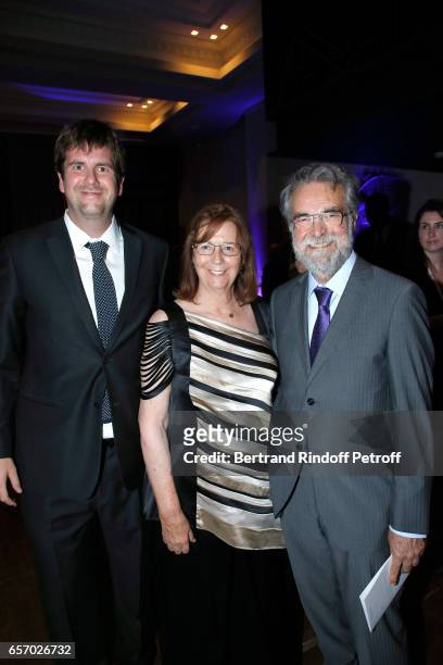Laureate for Latin America, Professor Maria Teresa Ruiz with her husband and her son attend the "2017 L'Oreal - UNESCO for Women in Science", 19th...