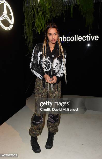 Tommy Genesis attends the Mercedes-Benz #mbcollective launch party with M.I.A & Tommy Genesis at 180 The Strand on March 23, 2017 in London, England.