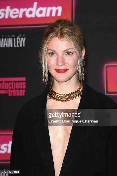 Mona Walravens attends the Gangsterdam Paris Premiere at Le Grand Rex on March 23, 2017 i