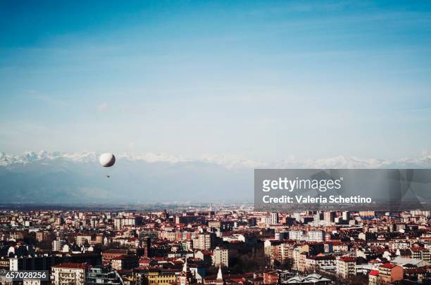 elevated view of turin from the mole antonelliana - ambientazione tranquilla stock pictures, royalty-free photos & images