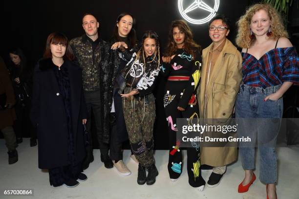 Xiao Li, Luke Gilford, William Fan, Tommy Genesis, M. I. A, Steven Tai and Anna October attend the Mercedes-Benz #MBCOLLECTIVE Chapter 1 launch party...