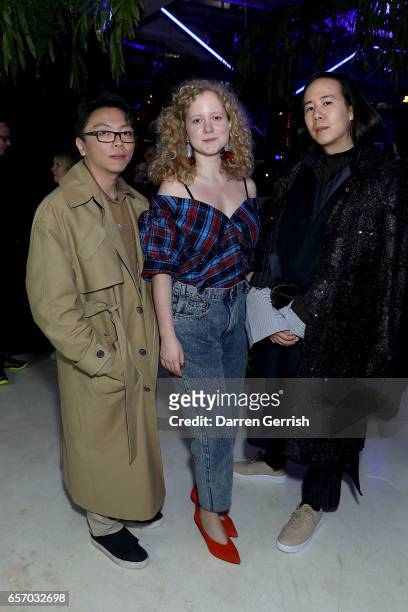 Steven Tai, Anna October and William Fan attend the Mercedes-Benz #MBCOLLECTIVE Chapter 1 launch party with M. I. A and Tommy Genesis on March 23,...