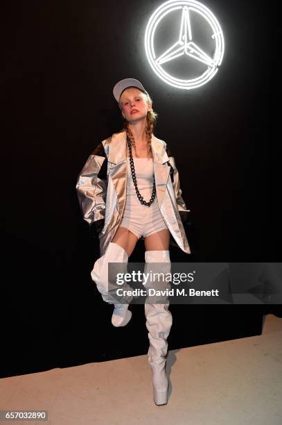 Petite Meller attends the Mercedes-Benz #mbcollective launch party with M.I.A & Tommy Genesis at 180 The Strand on March 23, 2017 in London, England.