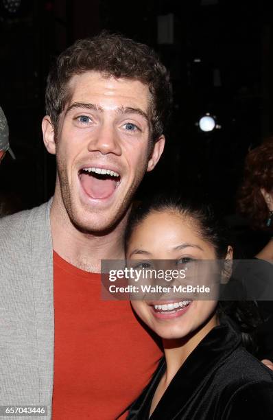 Alistair Brammer and Eva Noblezada during The Opening Night Actors' Equity Gypsy Robe Ceremony honoring Catherine Ricafort for the New Broadway...