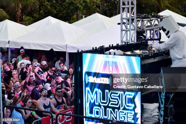 Marshmello performs at the SiriusXM Music Lounge at 1 Hotel South Beach on March 23, 2017 in Miami, Florida.