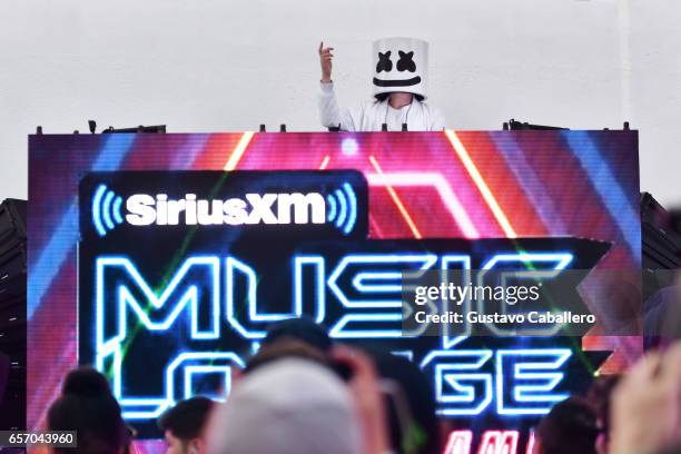 Marshmello performs at the SiriusXM Music Lounge at 1 Hotel South Beach on March 23, 2017 in Miami, Florida.