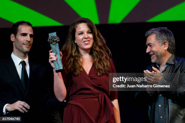 Claudia Llosa receives the Eloy de la Iglesia award during the 20th Malaga Film Festival at the Cervantes Theater on March 23, 2017 in Malaga, Spain.