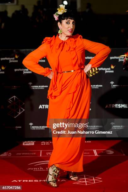 Rossy de Palma attends the 'Plan de Fuga' premiere on day 5 of the 20th Malaga Film Festival at the Cervantes Theater on March 23, 2017 in Malaga,...