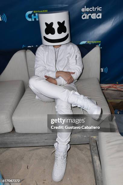 Marshmello attends the SiriusXM Music Lounge at 1 Hotel South Beach on March 23, 2017 in Miami, Florida.