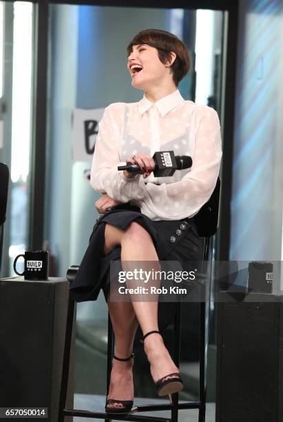 Gemma Arterton discusses "Their Finest" during the Build Series at Build Studio on March 23, 2017 in New York City.