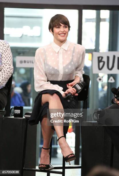 Gemma Arterton discusses "Their Finest" during the Build Series at Build Studio on March 23, 2017 in New York City.