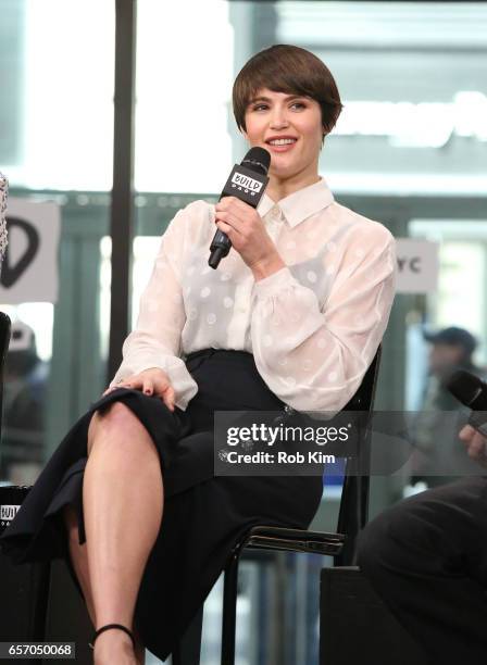 Gemma Arterton discusses "Their Finest" during the Build Series at Build Studio on March 23, 2017 in New York City.