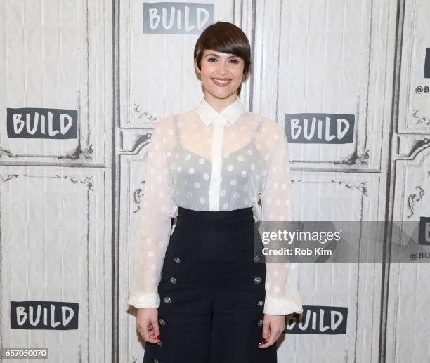 Gemma Arterton attends the Build Series at Build Studio on March 23, 2017 in New York City.