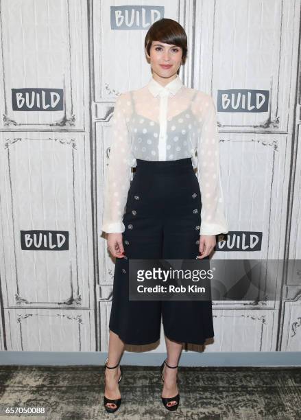 Gemma Arterton attends the Build Series at Build Studio on March 23, 2017 in New York City.
