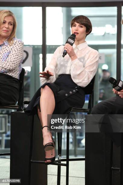 Gemma Arterton discusses "Their Finest" during the Build Series at Build Studio on March 23, 2017 in New York City.