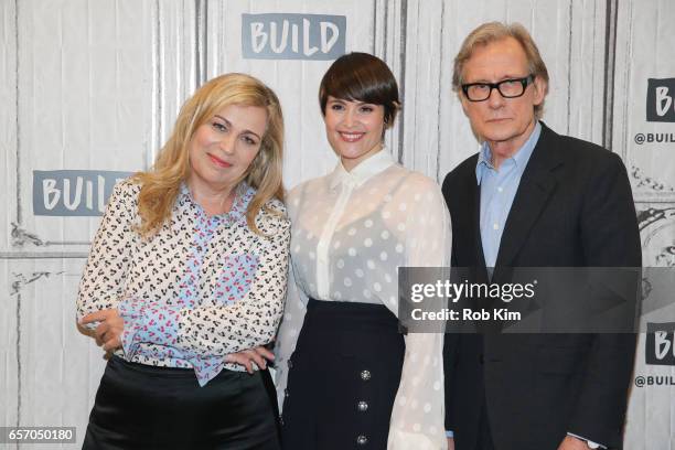 Lone Scherfig, Gemma Arterton and Bill Nighy attend the Build Series at Build Studio on March 23, 2017 in New York City.