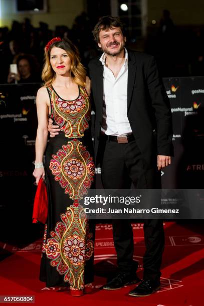 Mara Guil Salva Reina attend the 'Plan de Fuga' premiere on day 5 of the 20th Malaga Film Festival at the Cervantes Teather on March 23, 2017 in...