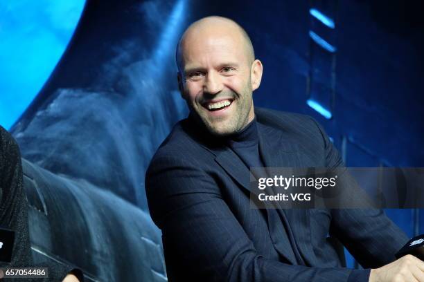 Actor Jason Statham attends the press conference of director F. Gary Gray's film "The Fate of the Furious" on March 23, 2017 in Beijing, China.