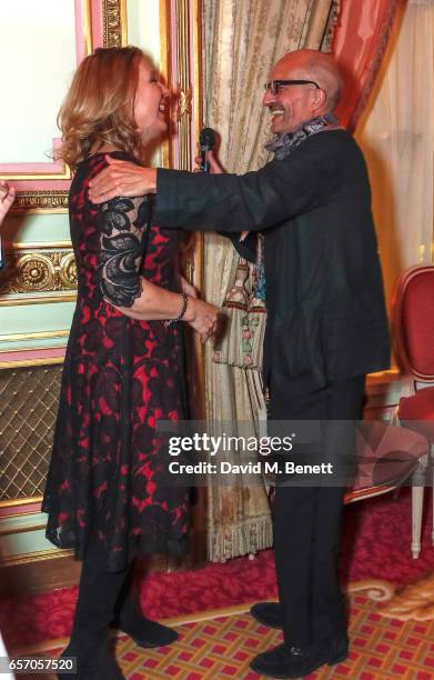 Lady Carnarvon and Kit Hesketh Harvey attend the launch of new book "At Home At Highclere: Entertaining At The Real Downton Abbey" By The Countess Of...