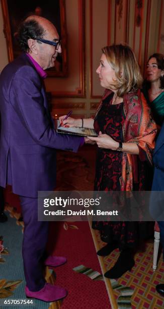 Robing Wight and Lady Carnarvon attend the launch of new book "At Home At Highclere: Entertaining At The Real Downton Abbey" By The Countess Of...