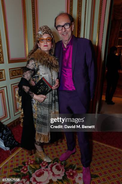 Robin Wight and Countess Paola Kovacz attend the launch of new book "At Home At Highclere: Entertaining At The Real Downton Abbey" By The Countess Of...