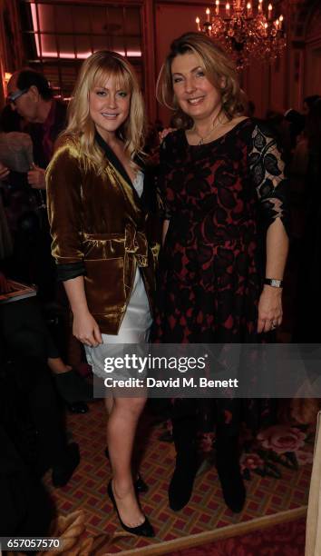 Camilla Kerslake and Lady Carnarvon attend the launch of new book "At Home At Highclere: Entertaining At The Real Downton Abbey" By The Countess Of...