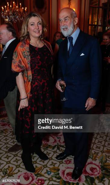 Lady Carnarvon and HRH Prince Michael of Kent attend the launch of new book "At Home At Highclere: Entertaining At The Real Downton Abbey" By The...