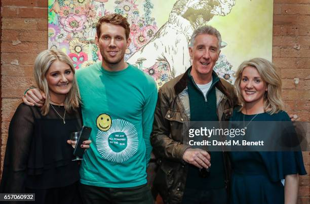 Clare Doohan, Michael Doohan, Senan Doohan and Caitriona Doohan attend a private view of "Garden Party", the new exhibition by artist Sage Vaughn, at...