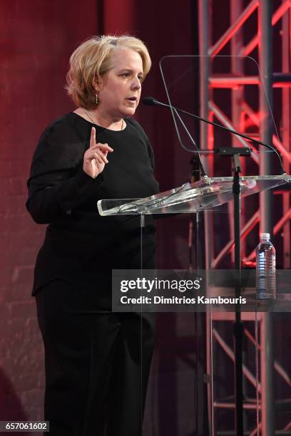 Roberta Kaplan speaks onstage at the GMHC 35th Anniversary Spring Gala at Highline Stages on March 23, 2017 in New York City.