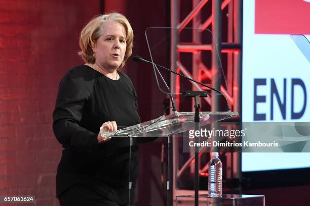 Roberta Kaplan speaks onstage at the GMHC 35th Anniversary Spring Gala at Highline Stages on March 23, 2017 in New York City.