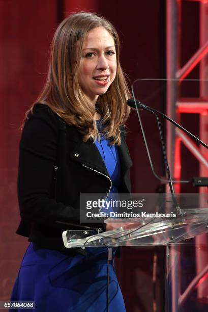 Chelsea Clinton speaks onstage at the GMHC 35th Anniversary Spring Gala at Highline Stages on March 23, 2017 in New York City.