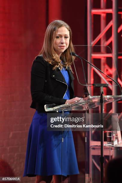 Chelsea Clinton speaks onstage at the GMHC 35th Anniversary Spring Gala at Highline Stages on March 23, 2017 in New York City.