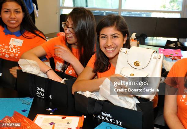 Step Up Teens are surprised at LA High Schools by Selena Gomez and Coach on March 23, 2017 in Los Angeles, California.