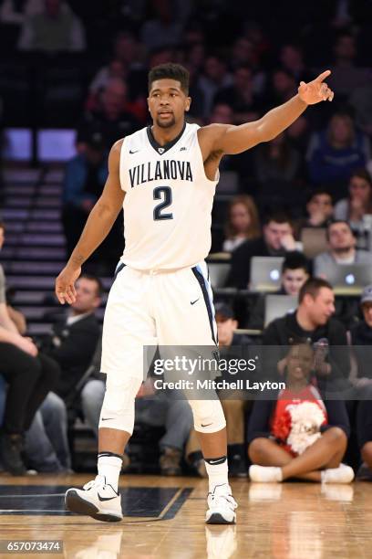 Kris Jenkins of the Villanova Wildcats looks on during the Big East Basketball Tournament - Quarterfinal game against the St. John's Red Storm at...