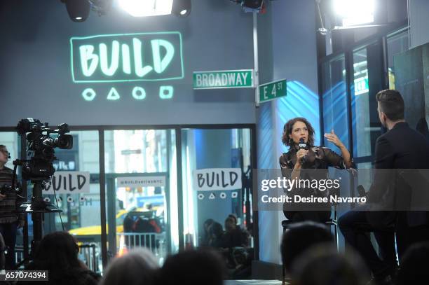 Actress Monique Gabriela Curnen attends Build Series to discuss 'Taken' at Build Studio on March 23, 2017 in New York City.