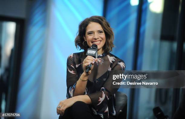 Actress Monique Gabriela Curnen attends Build Series to discuss 'Taken' at Build Studio on March 23, 2017 in New York City.