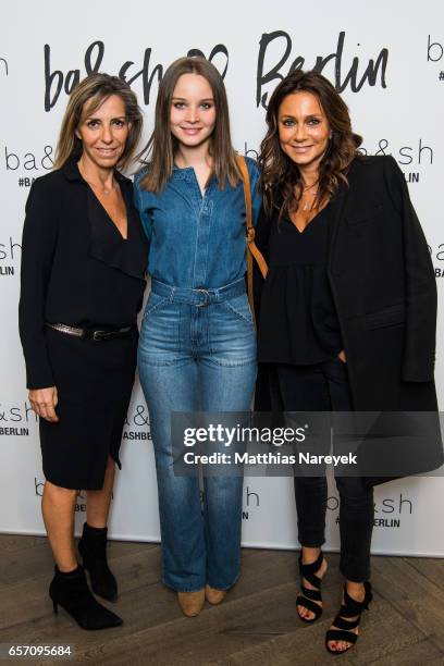 Designer Sharon Krief, actress Sonja Gerhardt and designer Barbara Boccara attend the Ba&Sh store opening on March 23, 2017 in Berlin, Germany.