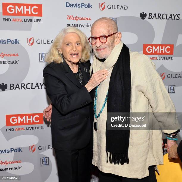 Edie Windsor and Larry Kramer attend the GMHC 35th Anniversary Spring Gala at Highline Stages on March 23, 2017 in New York City.