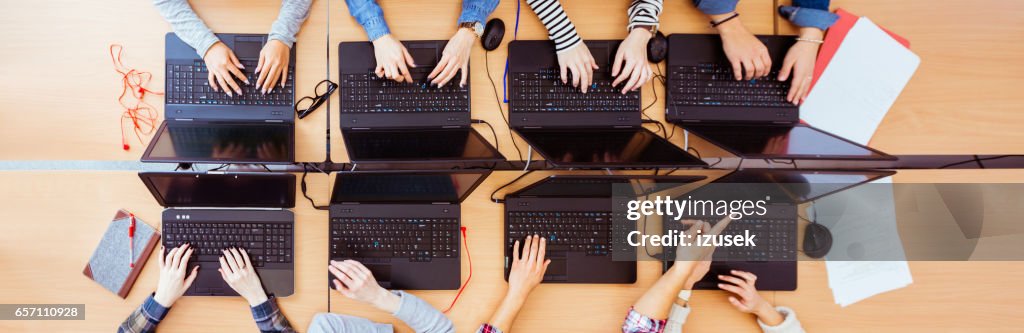 Computer Lab Picture Grlis Girls In Computer Lab Coding On Laptops High-Res Stock Photo - Getty Images