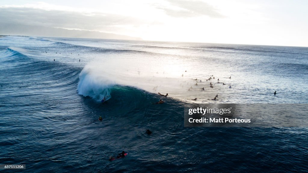 Aerial vision, drone capture of the North Shore Oahu, Hawaii.