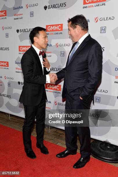 Kelsey Louie and Jes Staley attend the GMHC 35th Anniversary Spring Gala at Highline Stages on March 23, 2017 in New York City.