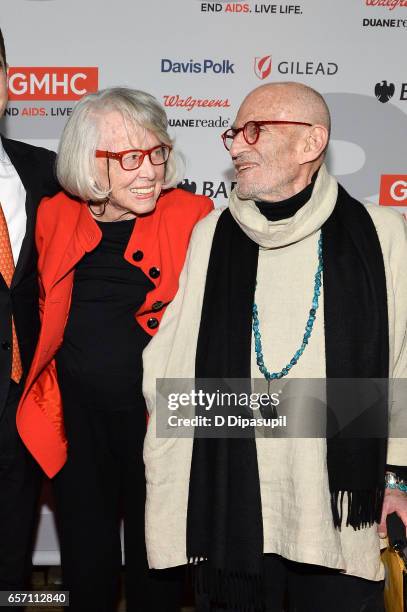 Liz Smith and Larry Kramer attend the GMHC 35th Anniversary Spring Gala at Highline Stages on March 23, 2017 in New York City.